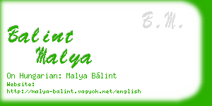 balint malya business card